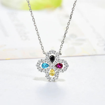 [KELA]LOOP NECKLACE FULL MOTIF DIAMOND 16MM MULTIPLE COLORS