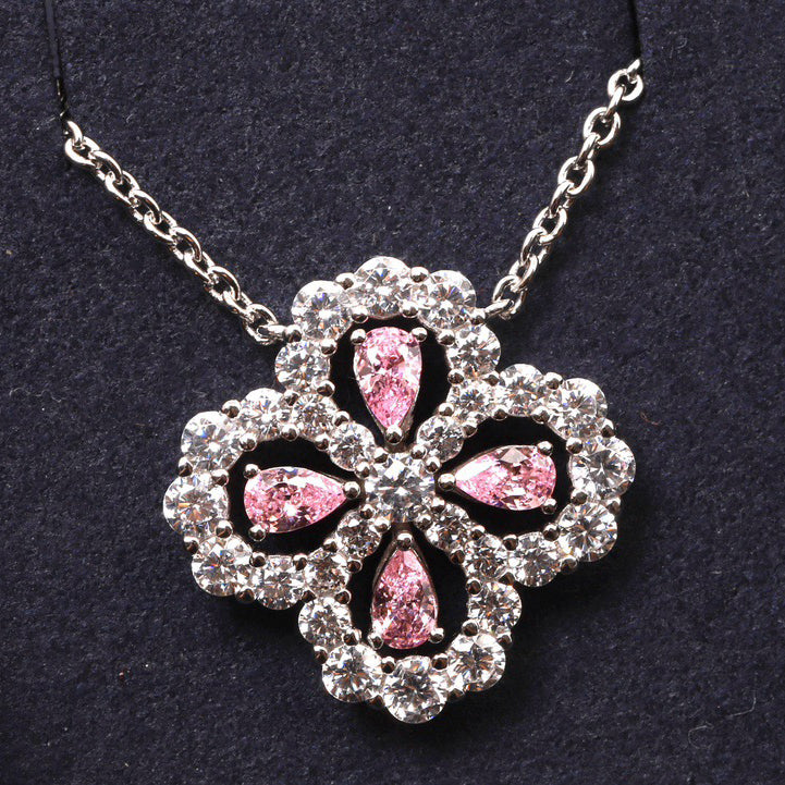 [KELA]LOOP NECKLACE FULL MOTIF DIAMOND 16MM MULTIPLE COLORS