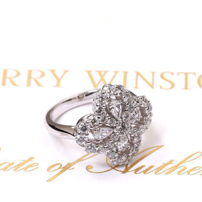 [KELA]LOOP RING FULL MOTIF DIAMOND 16MM SILVE