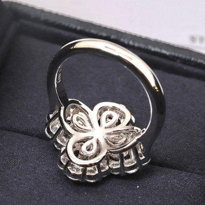 [KELA]LOOP RING FULL MOTIF DIAMOND 16MM SILVE