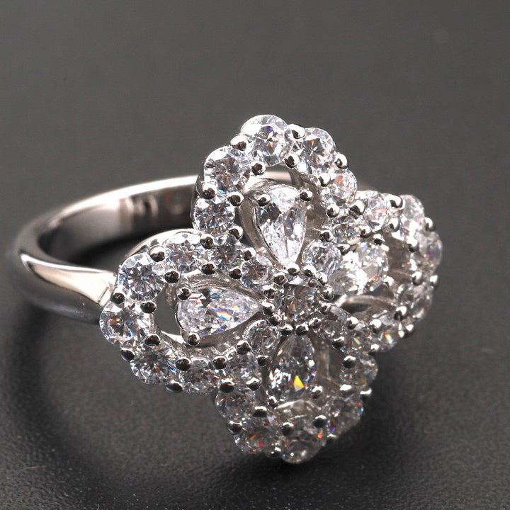 [KELA]LOOP RING FULL MOTIF DIAMOND 16MM SILVE