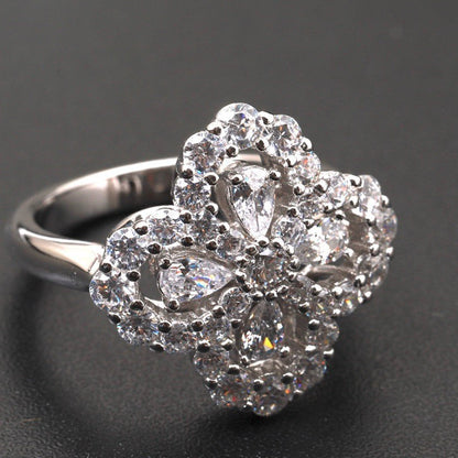 [KELA]LOOP RING FULL MOTIF DIAMOND 16MM SILVE