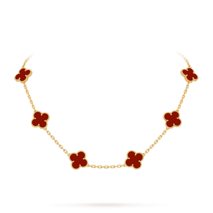 [KELA]CLASSIC LUCKY 10-MOTIF CLOVER NECKLACE GOLD COLLECTION