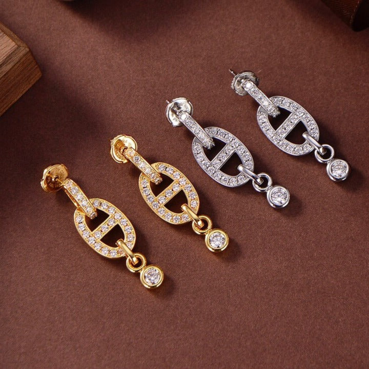 [KELA]HM CHAINE DIAMOND EARRINGS