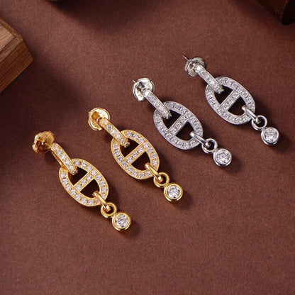 [KELA]HM CHAINE DIAMOND EARRINGS