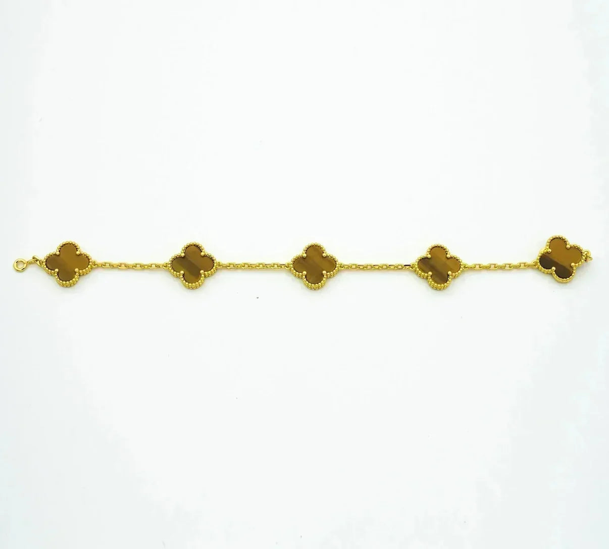 [KELA]LUCKY CLOVER 5-MOTIF BRACELET -  TIGER’S EYE COLLECTION