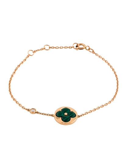 [KELA]SUN MALACHITE 1 DIAMOND ROSE GOLD BRACELET