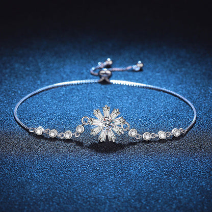 [KELA]RADIANT ICY CRYSTAL SUNFLOWER MOISSANITE BRACELET