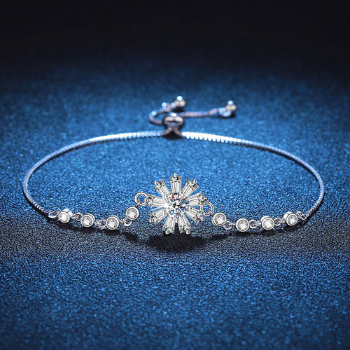[KELA]RADIANT ICY CRYSTAL SUNFLOWER MOISSANITE BRACELET