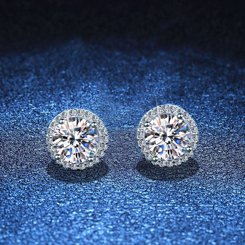 [KELA]CLASSIC 4-PRONG ROUND MOISSANITE STUD EARRINGS