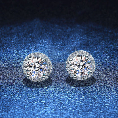 [KELA]CLASSIC 4-PRONG ROUND MOISSANITE STUD EARRINGS