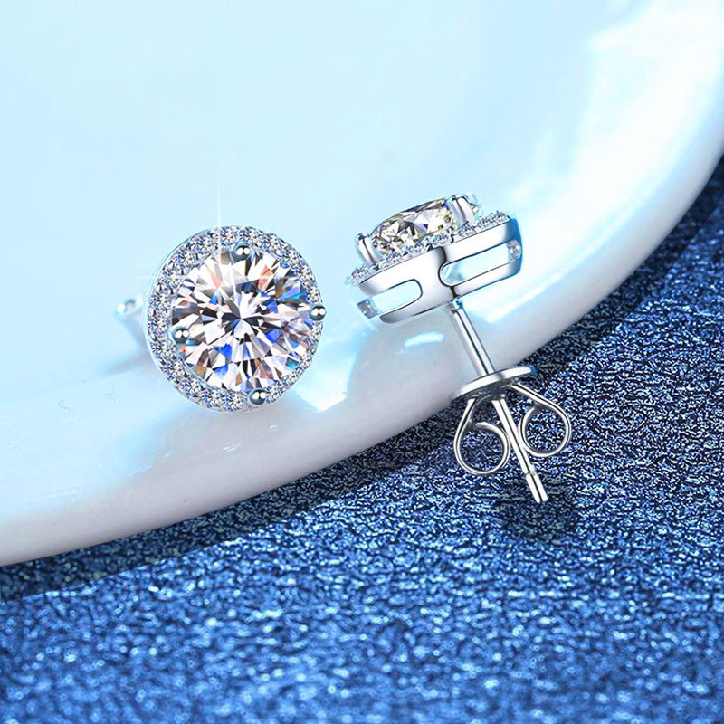 [KELA]CLASSIC 4-PRONG ROUND MOISSANITE STUD EARRINGS