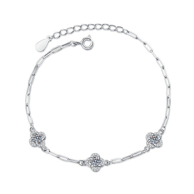[KELA]TRIPLE-CLOVER MOISSANITE BRACELET