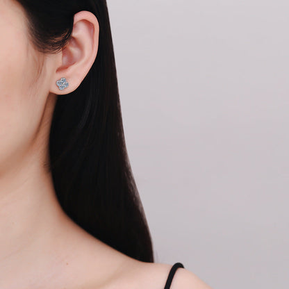 [KELA]ELEGANT FOUR-LEAF CLOVER MOISSANITE STUD EARRINGS
