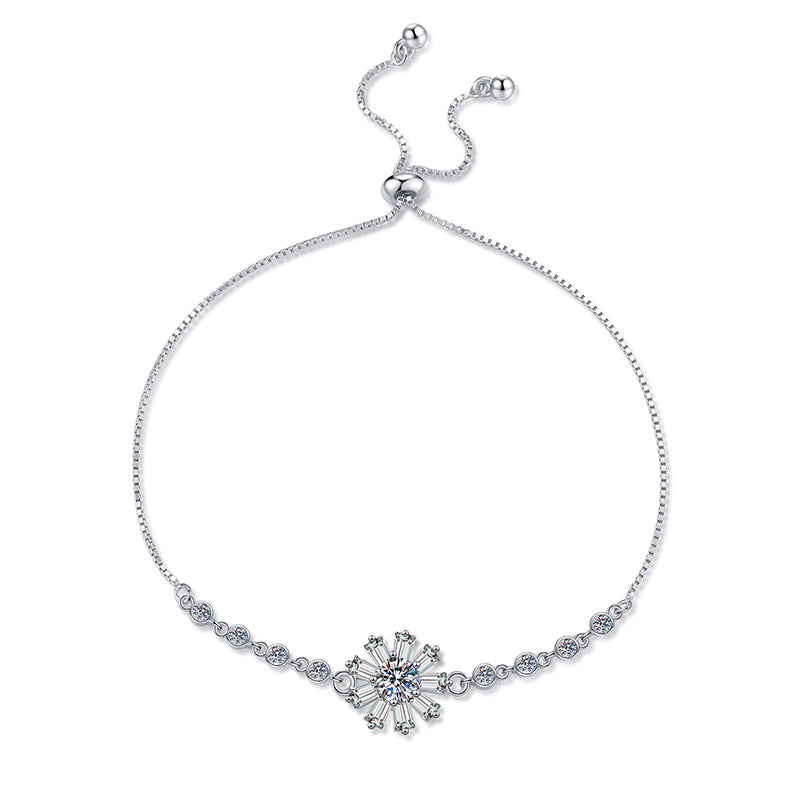 [KELA]RADIANT ICY CRYSTAL SUNFLOWER MOISSANITE BRACELET