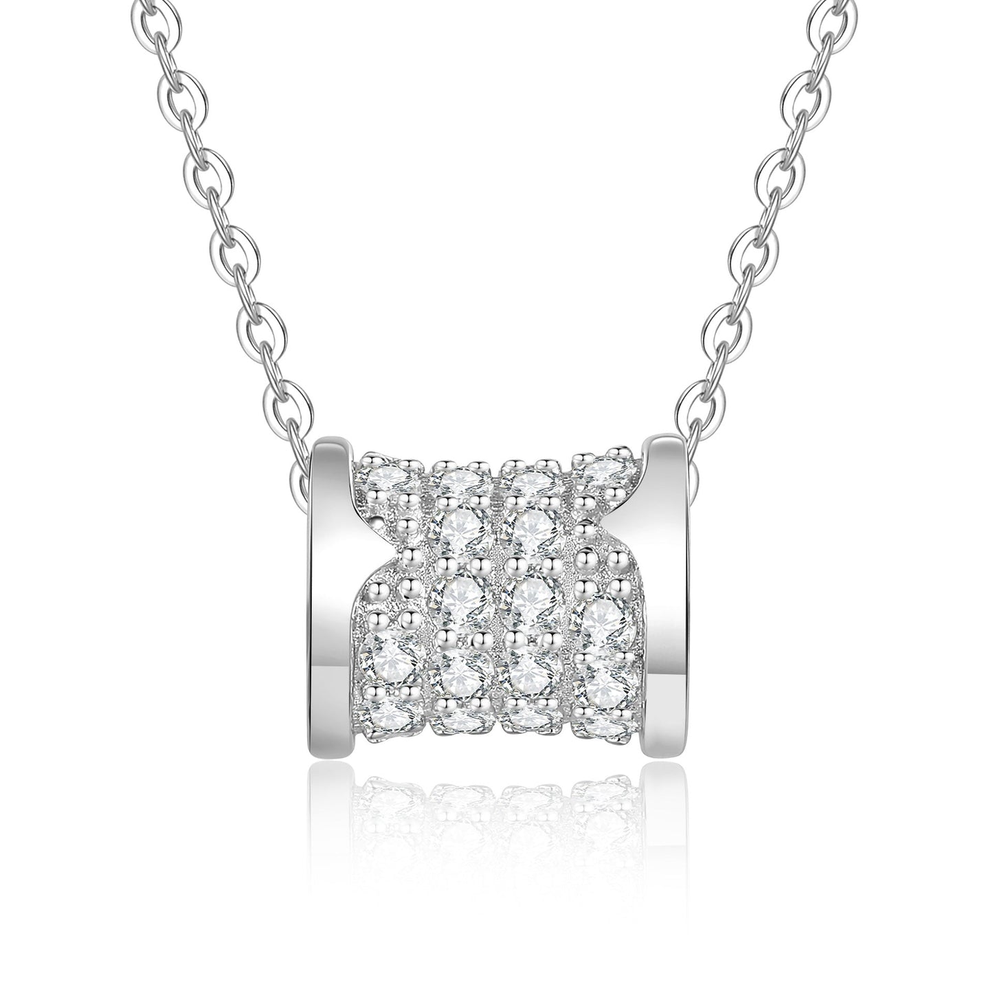 [KELA]FULL-PAVE "HOURGLASS" MOISSANITE NECKLACE
