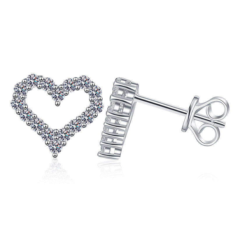 [KELA]SPARKLING HEART-SHAPED MOISSANITE STUD EARRINGS