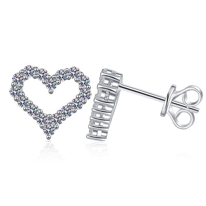 [KELA]SPARKLING HEART-SHAPED MOISSANITE STUD EARRINGS