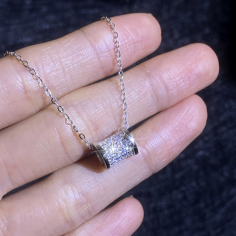 [KELA]FULL-PAVE "HOURGLASS" MOISSANITE NECKLACE