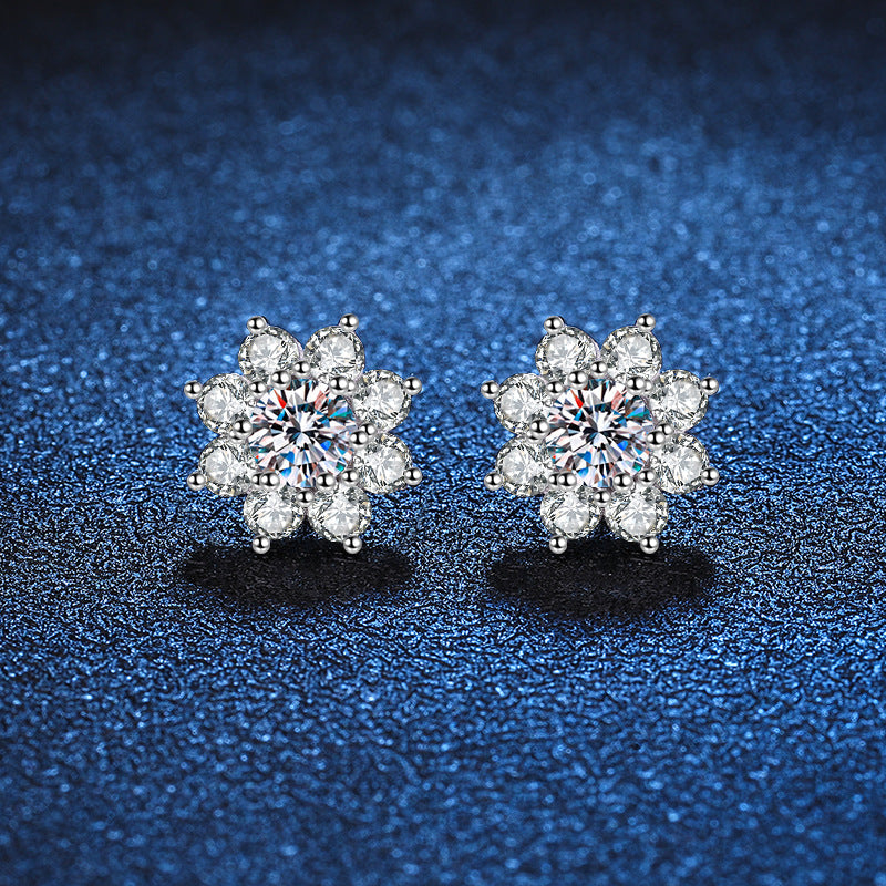 [KELA]RADIANT SUNFLOWER MOISSANITE STUD EARRINGS