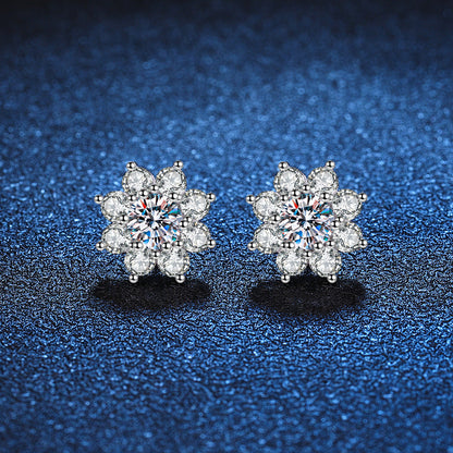 [KELA]RADIANT SUNFLOWER MOISSANITE STUD EARRINGS