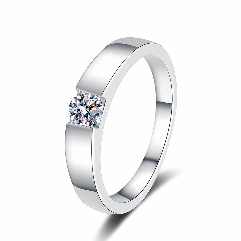 [KELA]SLEEK MINIMALIST COUPLE'S MOISSANITE RING