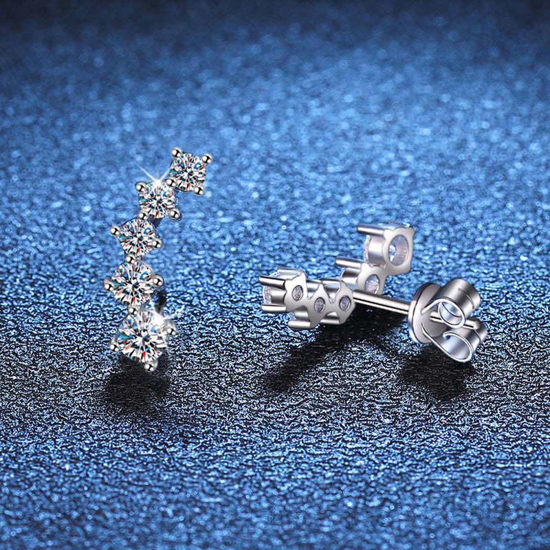 [KELA]SPARKLING SMILE ARC MOISSANITE STUD EARRINGS