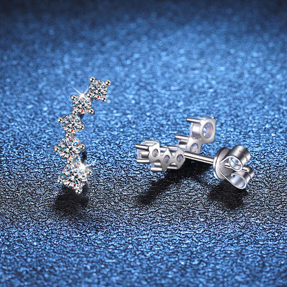 [KELA]SPARKLING SMILE ARC MOISSANITE STUD EARRINGS
