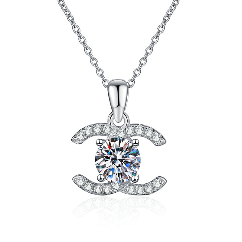[KELA]CLASSIC INTERLOCKING MOISSANITE PENDANT NECKLACE