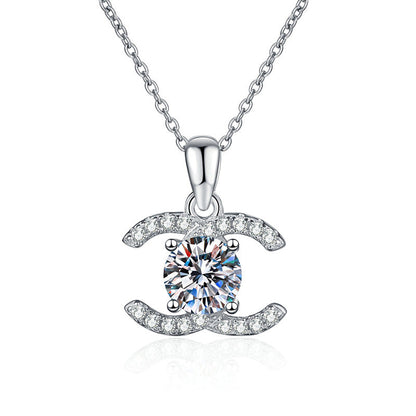 [KELA]CLASSIC INTERLOCKING MOISSANITE PENDANT NECKLACE