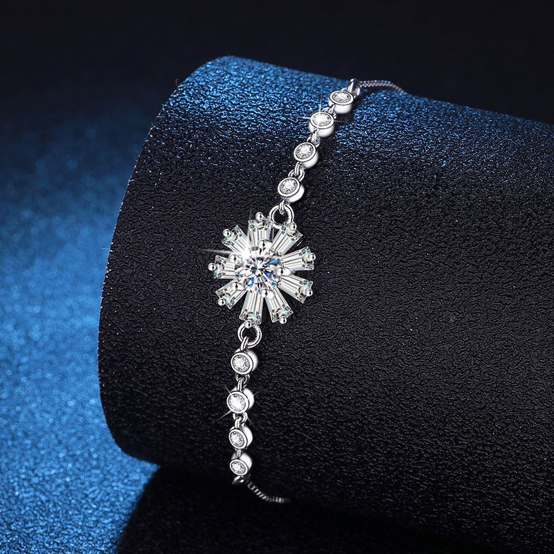 [KELA]RADIANT ICY CRYSTAL SUNFLOWER MOISSANITE BRACELET