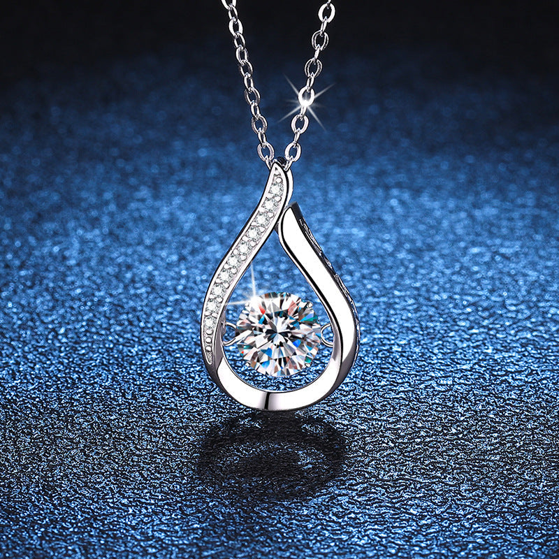 [KELA]DANCING WATER DROP MOISSANITE NECKLACE