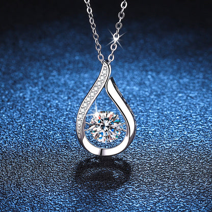 [KELA]DANCING WATER DROP MOISSANITE NECKLACE