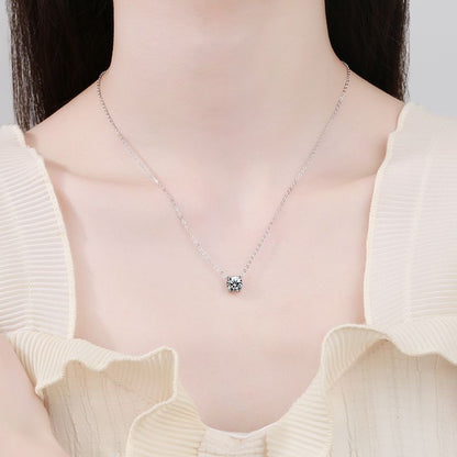 [KELA]CLASSIC FOUR-PRONG SOLITAIRE MOISSANITE NECKLACE