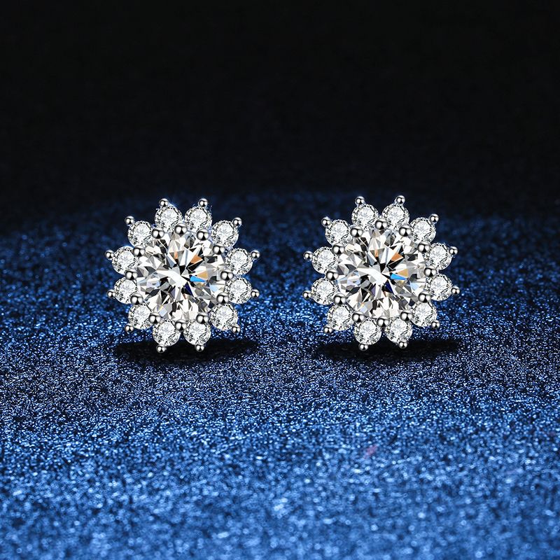 [KELA]BLOOMING SUNFLOWER MOISSANITE STUD EARRINGS