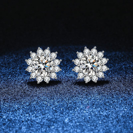 [KELA]BLOOMING SUNFLOWER MOISSANITE STUD EARRINGS