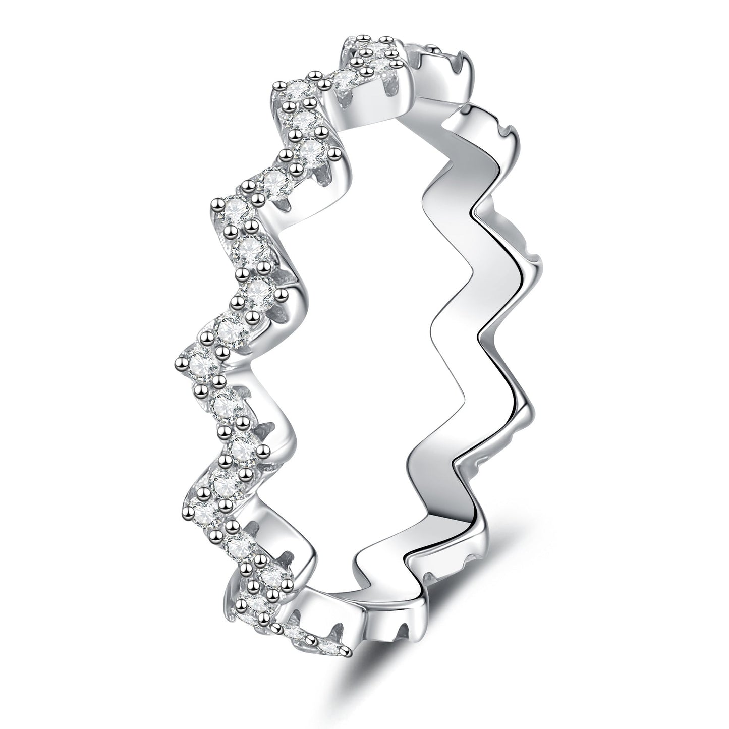 [KELA]CHIC WAVY MOISSANITE ETERNITY RING