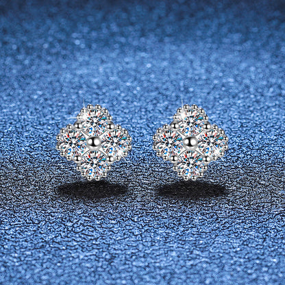 [KELA]ELEGANT FOUR-LEAF CLOVER MOISSANITE STUD EARRINGS