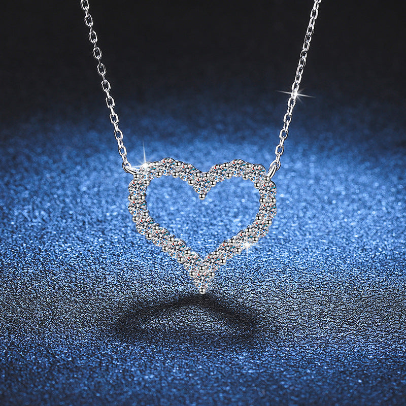 [KELA]ROMANTIC HEART MOISSANITE PENDANT NECKLACE