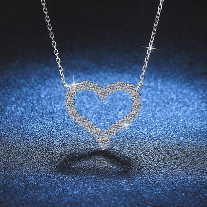 [KELA]ROMANTIC HEART MOISSANITE PENDANT NECKLACE