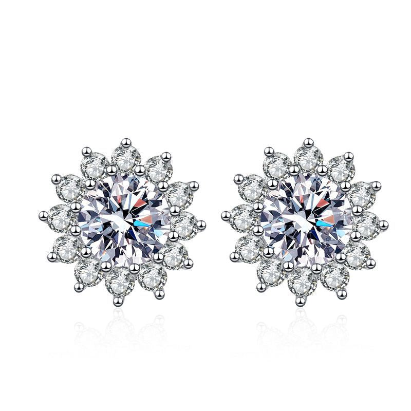 [KELA]BLOOMING SUNFLOWER MOISSANITE STUD EARRINGS