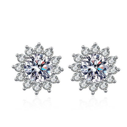 [KELA]BLOOMING SUNFLOWER MOISSANITE STUD EARRINGS