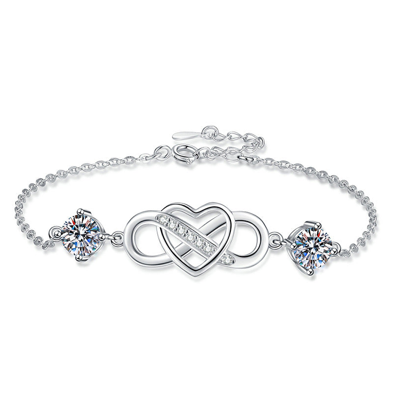 [KELA]DOUBLE-STONE "LOVE LINK" MOISSANITE BRACELET
