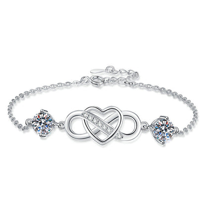 [KELA]DOUBLE-STONE "LOVE LINK" MOISSANITE BRACELET