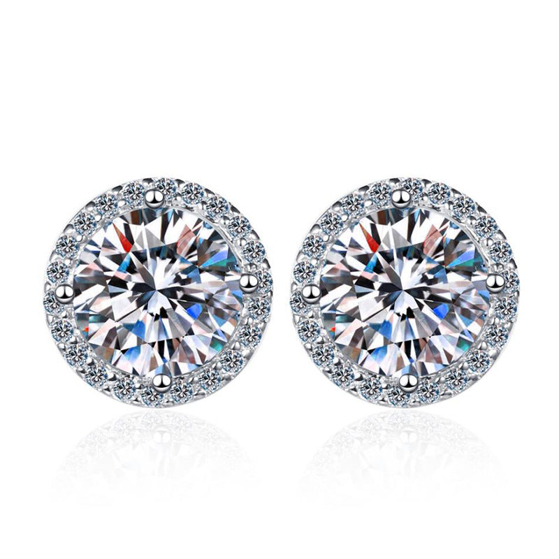 [KELA]CLASSIC 4-PRONG ROUND MOISSANITE STUD EARRINGS