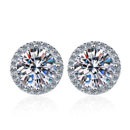 [KELA]CLASSIC 4-PRONG ROUND MOISSANITE STUD EARRINGS