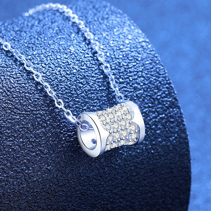 [KELA]FULL-PAVE "HOURGLASS" MOISSANITE NECKLACE