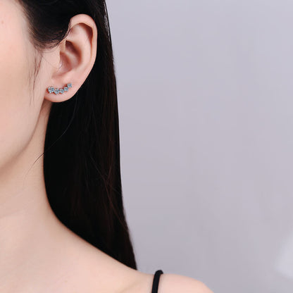 [KELA]SPARKLING SMILE ARC MOISSANITE STUD EARRINGS