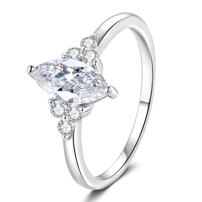 [KELA]ELEGANT MARQUISE CUT MOISSANITE RING WITH SIDE ACCENTS