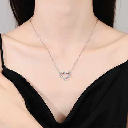 [KELA]ROMANTIC HEART MOISSANITE PENDANT NECKLACE